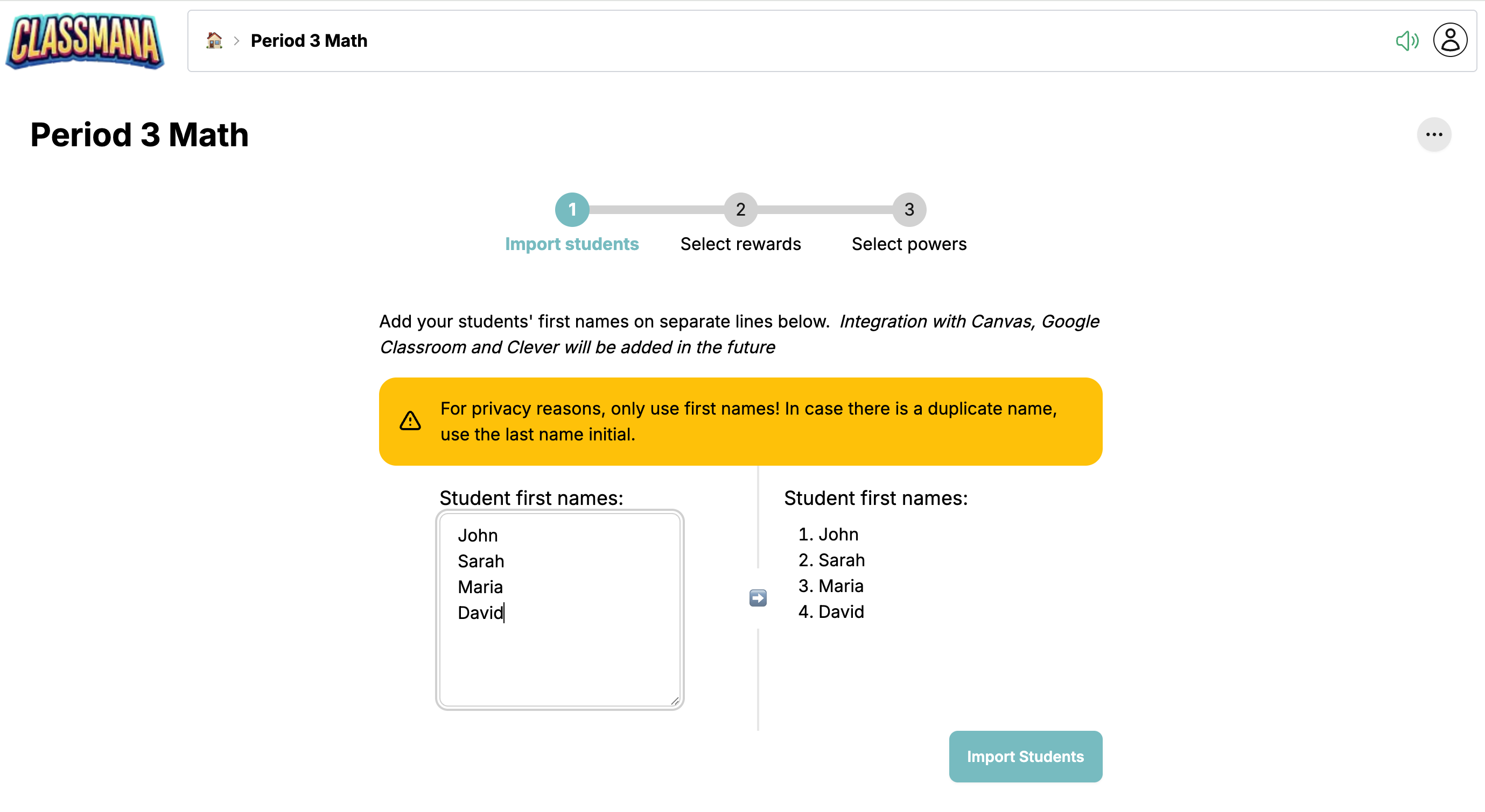Krok importu študentov